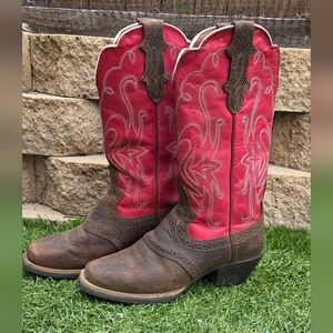 Justin Western Cowboy Boots RED CHERRY